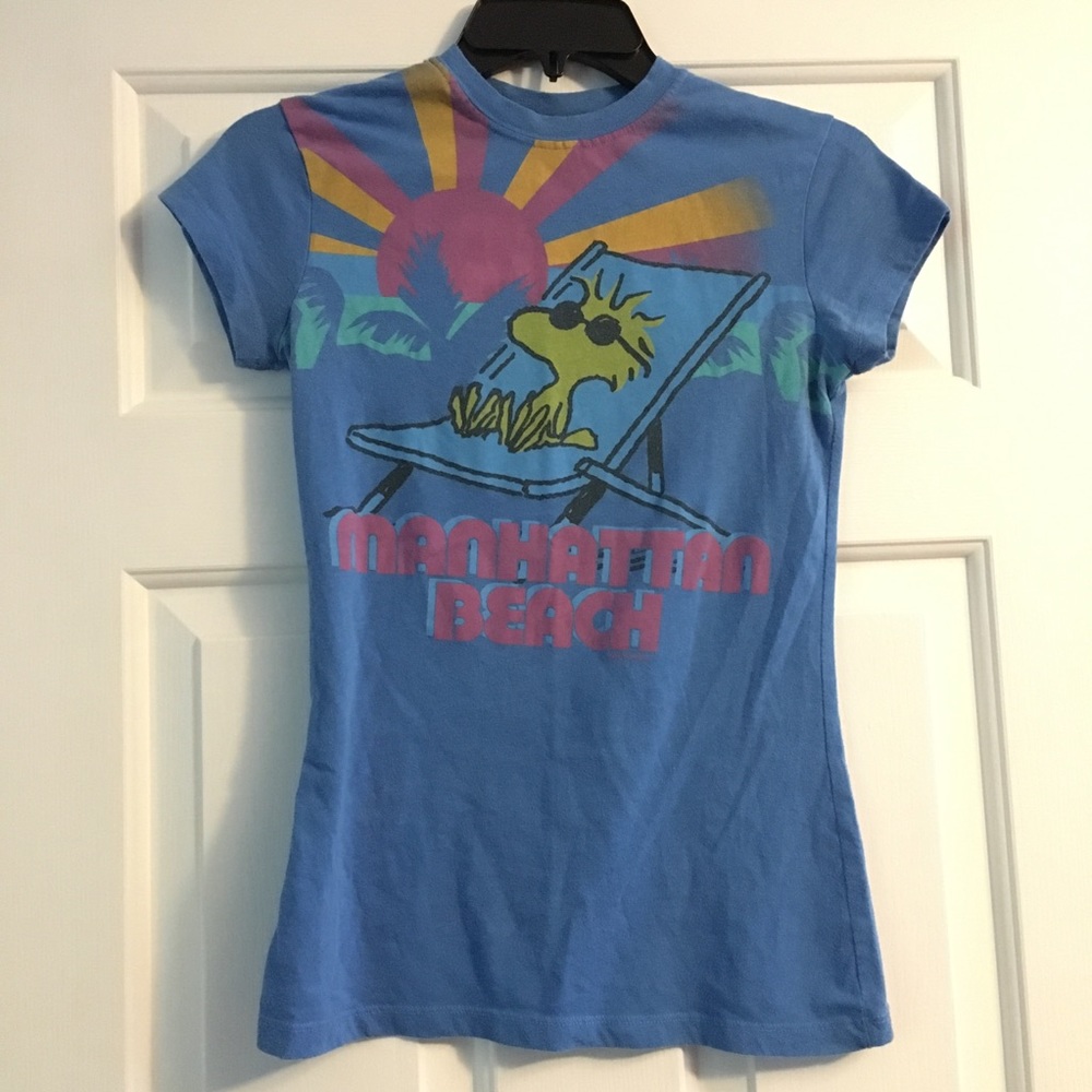 Mighty Fine Peanuts blue T-shirt juniors size S
